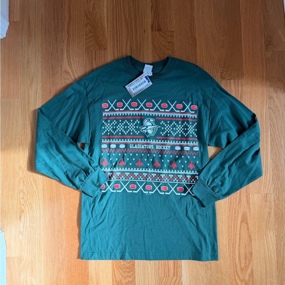 Green Atlanta Gladiators Hockey Long Sleeve Holiday Shirt